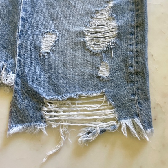 Zara Trafaluc Distressed Ripped Distressed Asymmetrical Midi Skirt - Picture 4 of 13